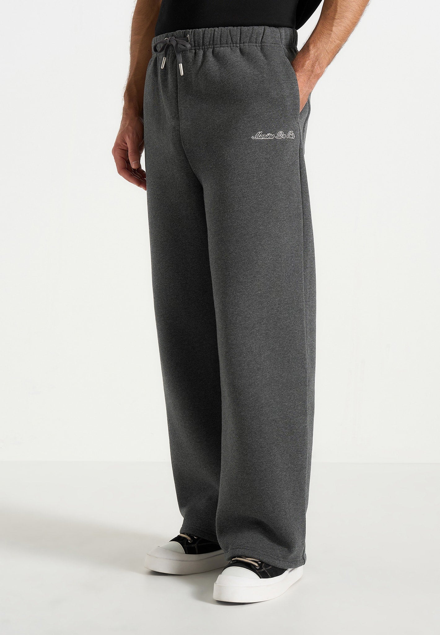 JS003 - Unisex Signature Wide Leg Joggers - Charcoal Grey