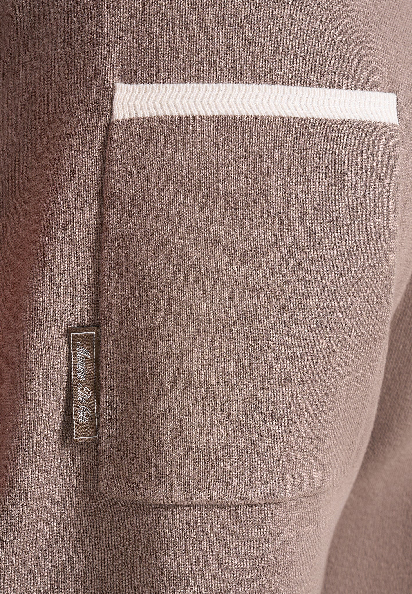 Regis - Contrast Detail Knit Shorts - Mushroom