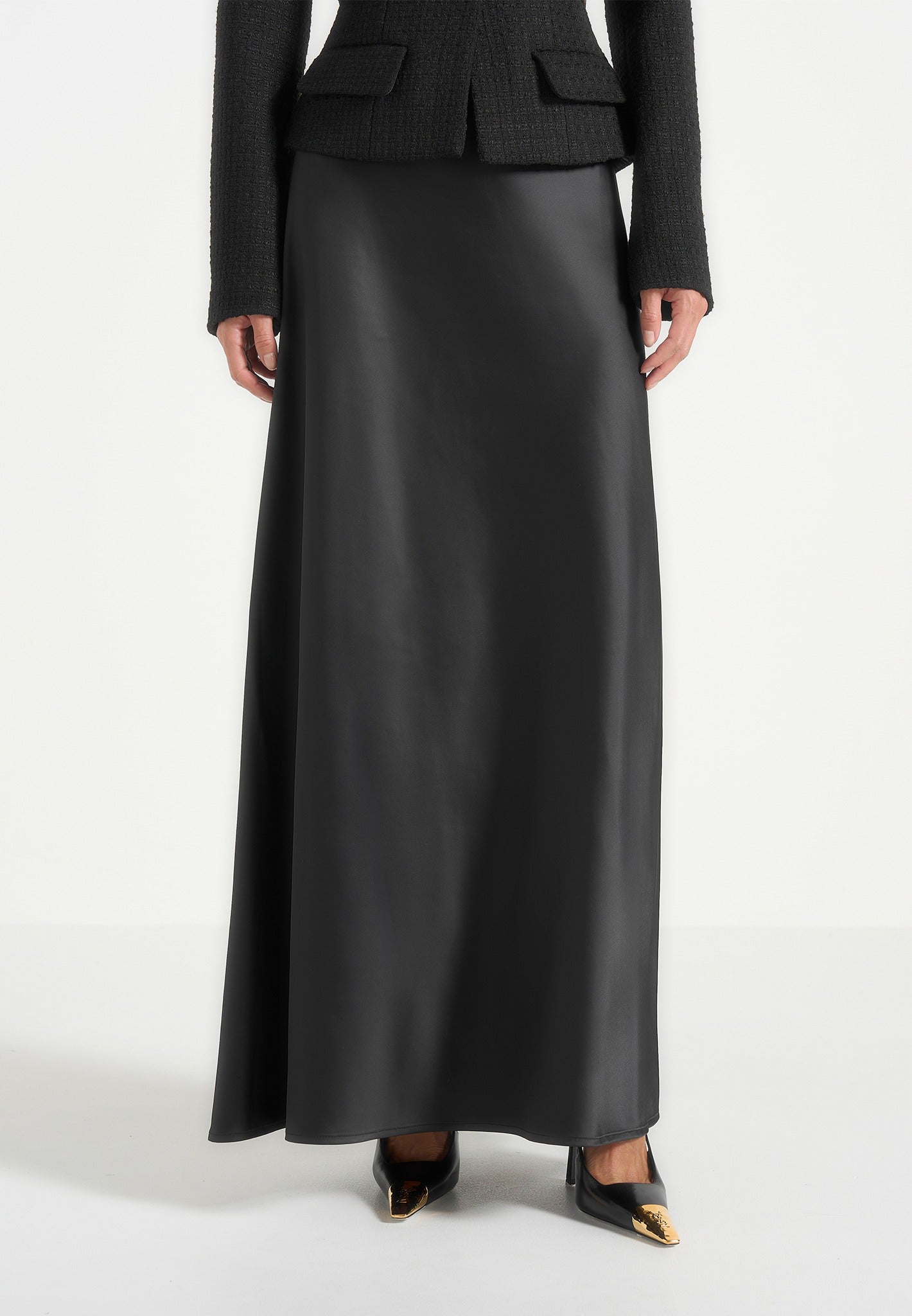 grace-boucle-and-satin-belted-blazer-maxi-dress-black