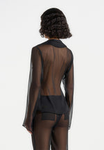 Sheer Shirt with Clasp - Black