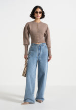 knitted-cinch-waist-cardigan-taupe