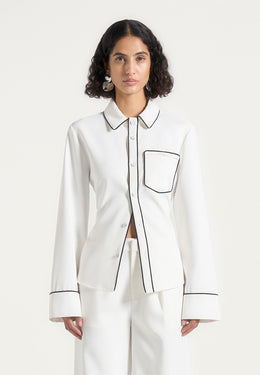 contrast-piped-backless-tie-shirt-white-black