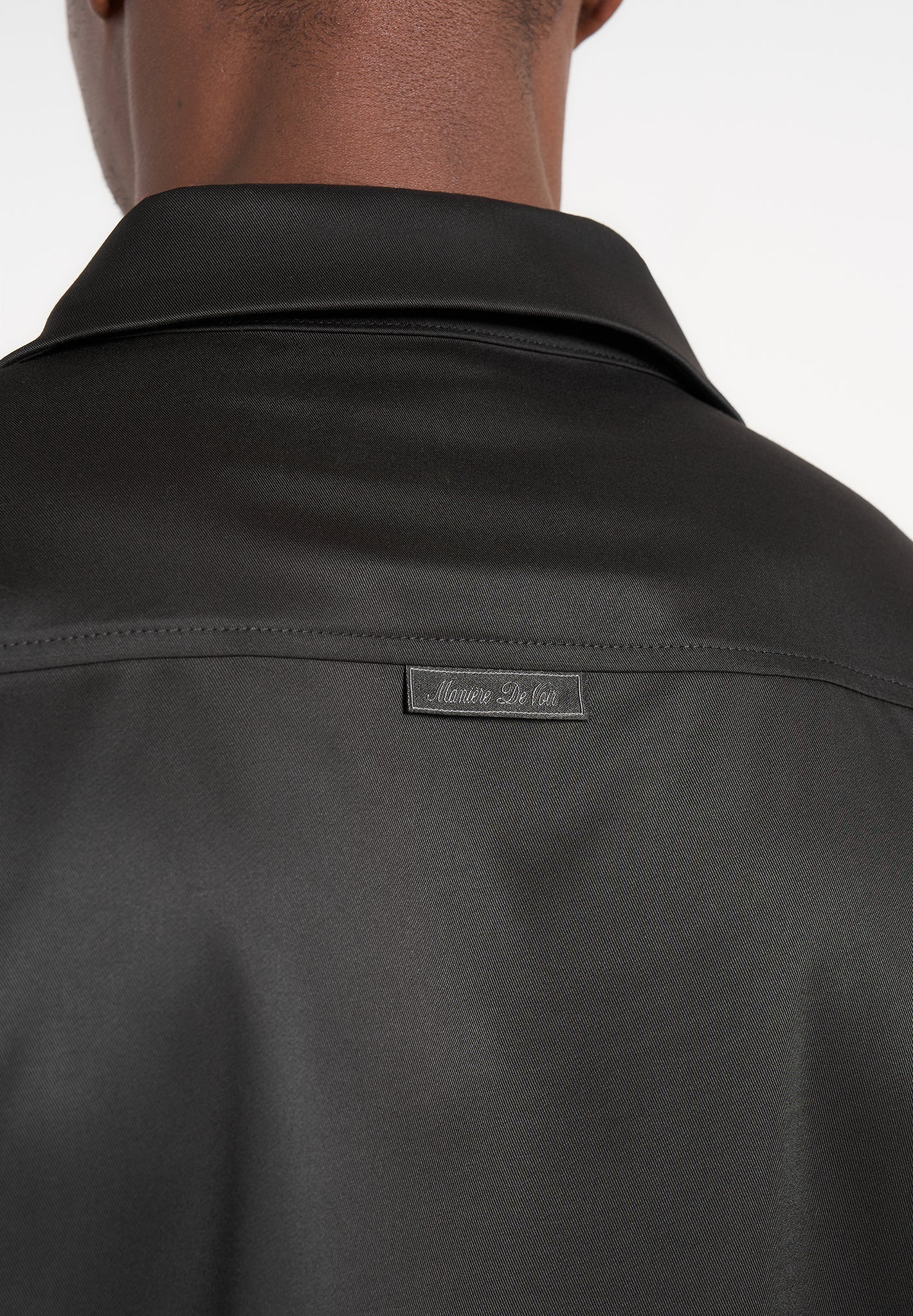 Alban - Satin Double Breasted Shirt - Black