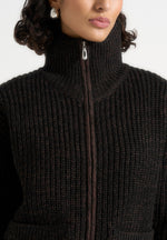 jamie-unisex-speckled-zip-through-jacket-black