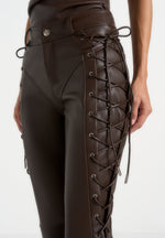 ambre-leather-lace-up-flared-trousers-brown