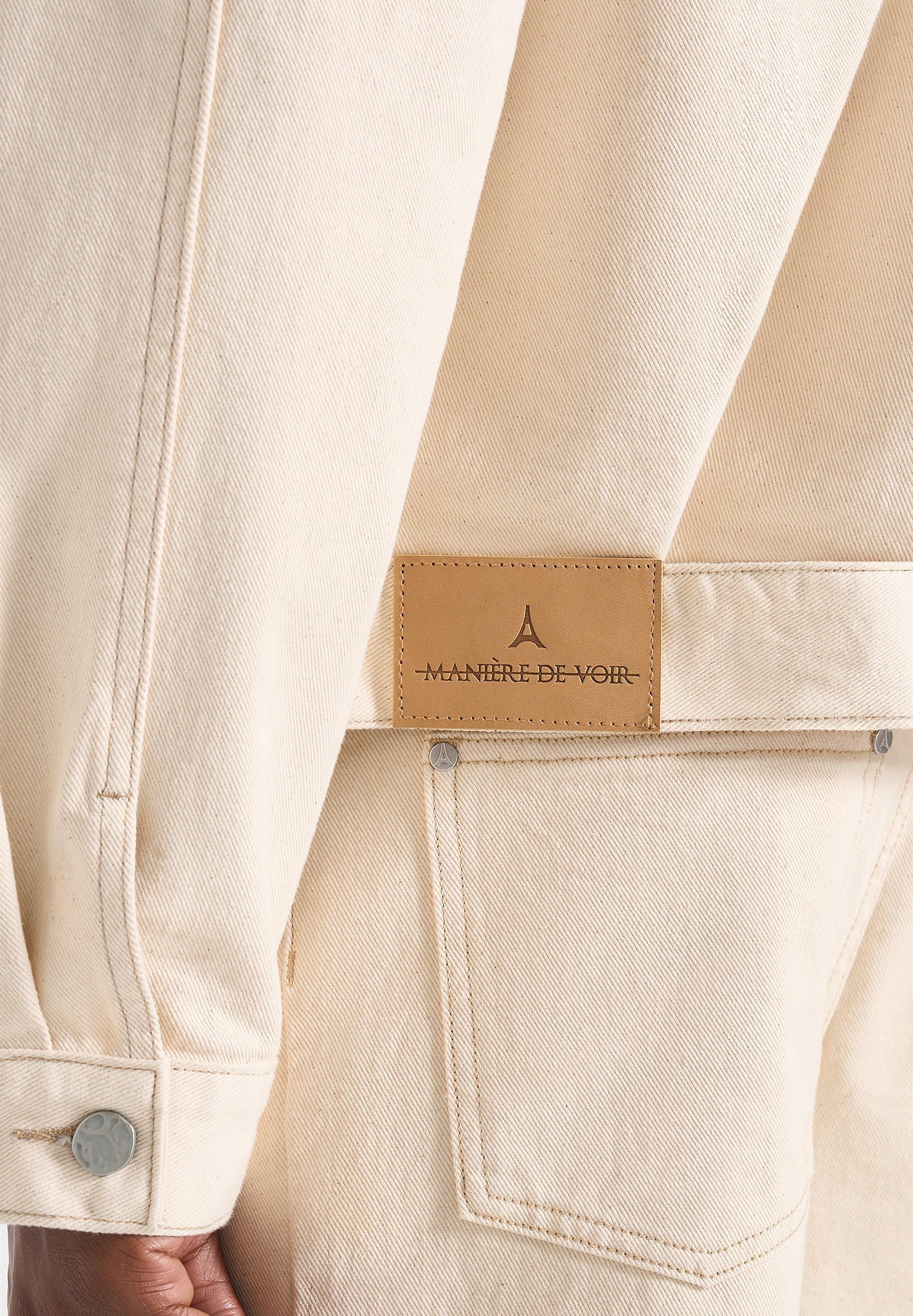 Damien - Boxy Fit Denim Jacket - Cream