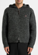 Billie - Unisex Brushed Wool Zip Hoodie - Grey