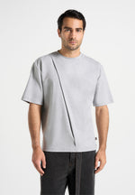 hugo-relaxed-fit-cotton-t-shirt-with-pleat-grey