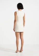 Nadine - Tweed Mini Dress - Cream