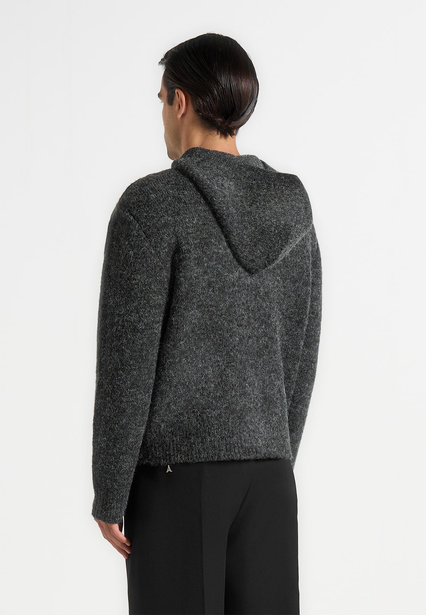 Billie - Unisex Brushed Wool Zip Hoodie - Grey