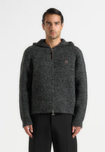 Billie - Unisex Brushed Wool Zip Hoodie - Grey