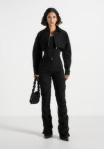 caroline-tacked-suede-flared-trousers-black