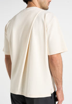 hugo-relaxed-fit-t-shirt-with-pleat-cream