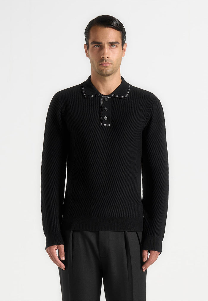 aymeric-whipstitch-detail-long-sleeve-knit-polo-shirt-black