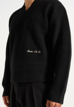 Rémi - V-Neck Signature Knit Jumper - Black