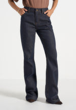 Abbie - Stacked Fit And Flare Jeans - Indigo