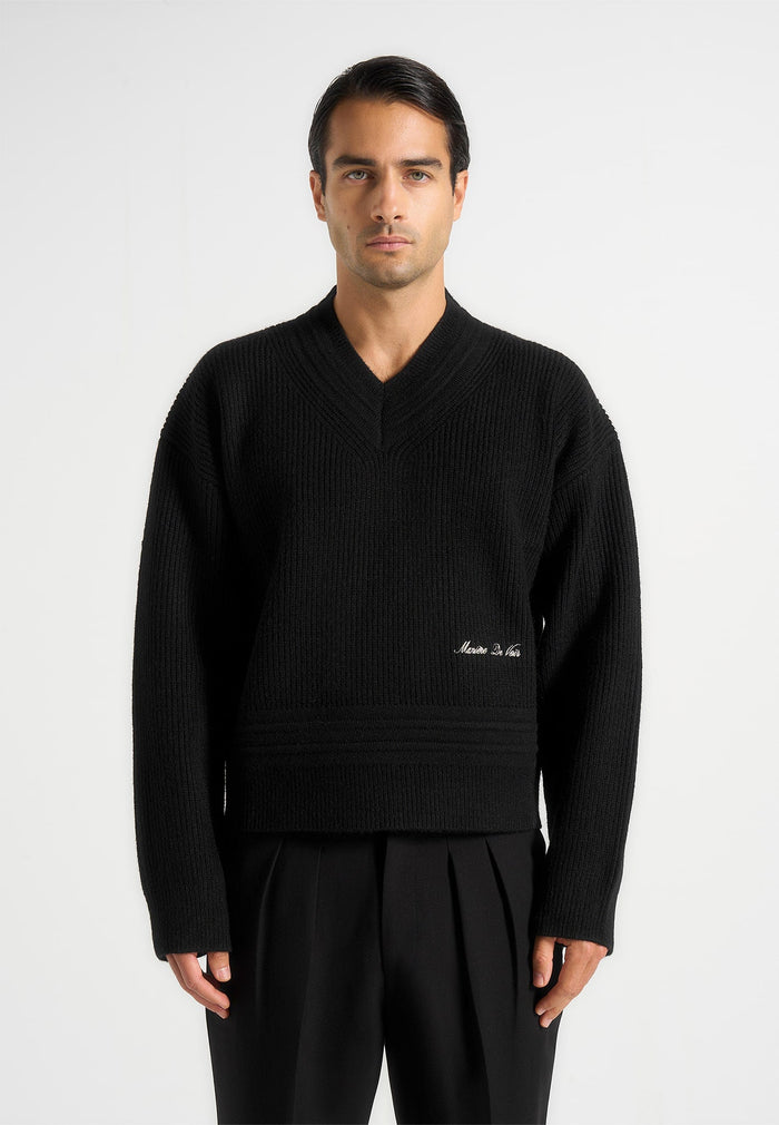 remi-v-neck-signature-knit-jumper-black