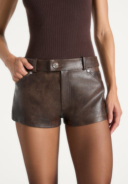 samia-vintage-mini-shorts-brown