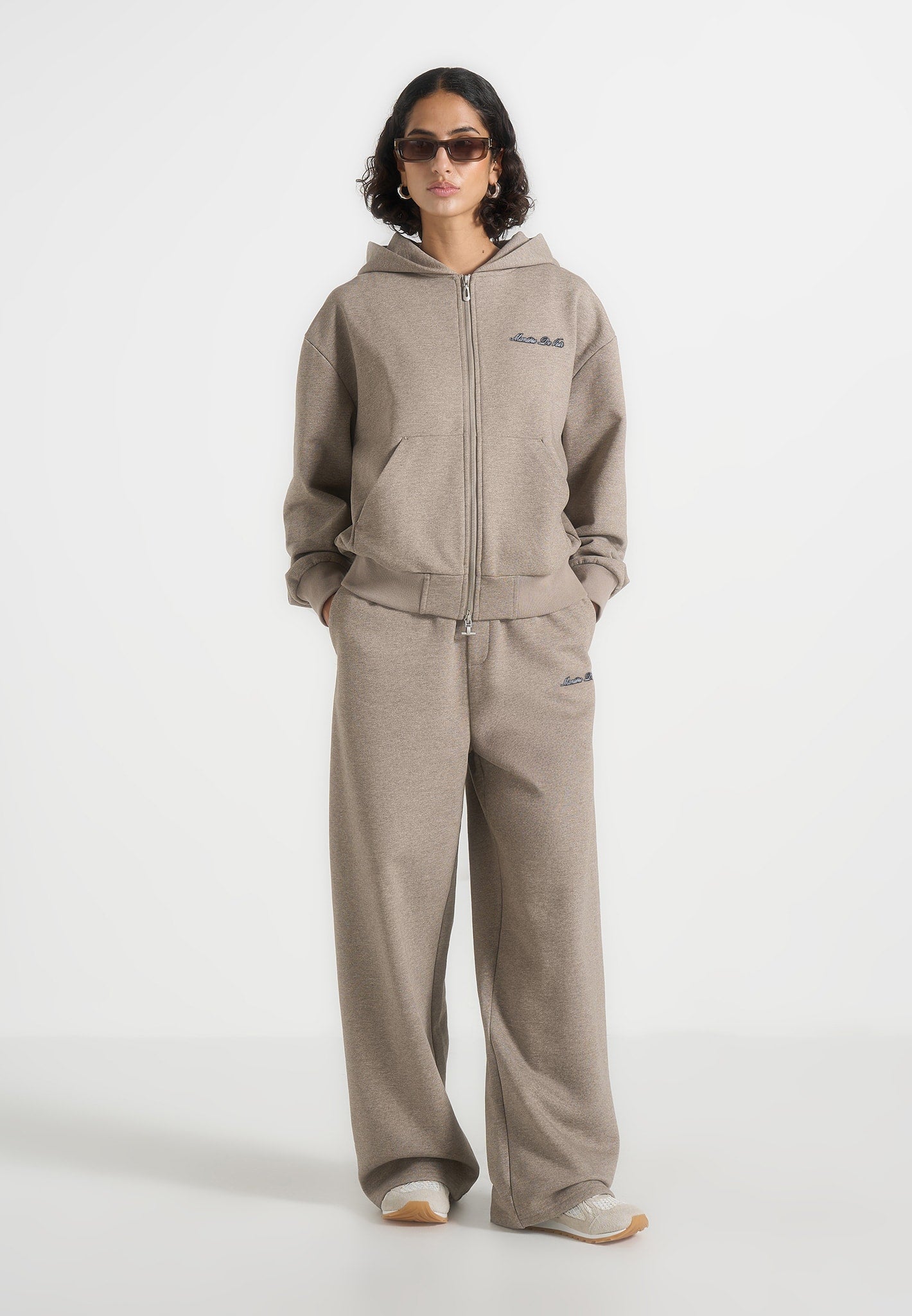 Zia - Unisex Signature Relaxed Fit Zip Hoodie - Taupe