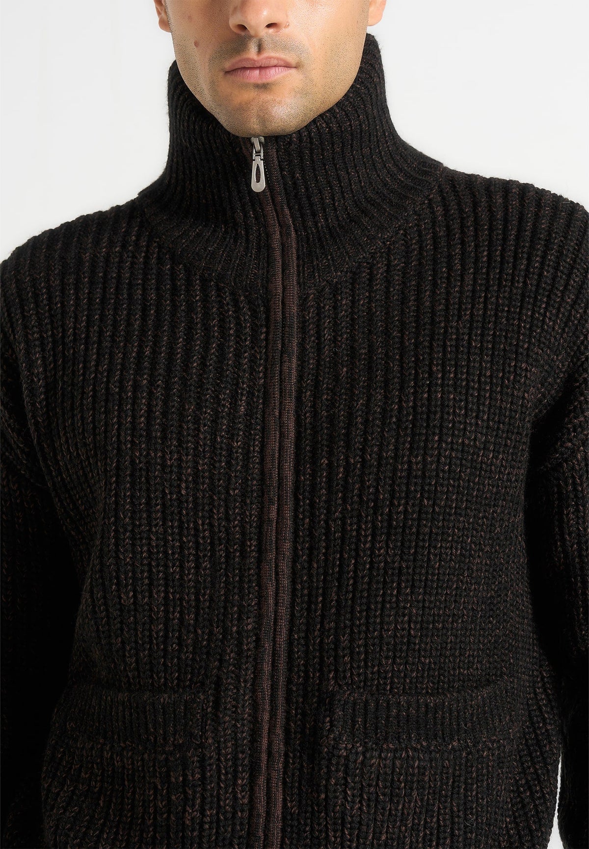 Jamie - Unisex Speckled Zip Through Jacket - Black