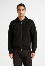 jamie-unisex-speckled-zip-through-jacket-black