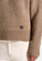 Kamil - Art Slogan Brushed Wool Knit Jumper - Beige