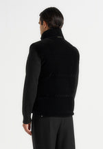 Manu - Velvet Puffer Gilet - Black