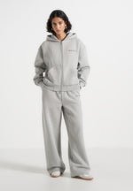 Zia - Unisex Signature Relaxed Fit Zip Hoodie - Marl Grey