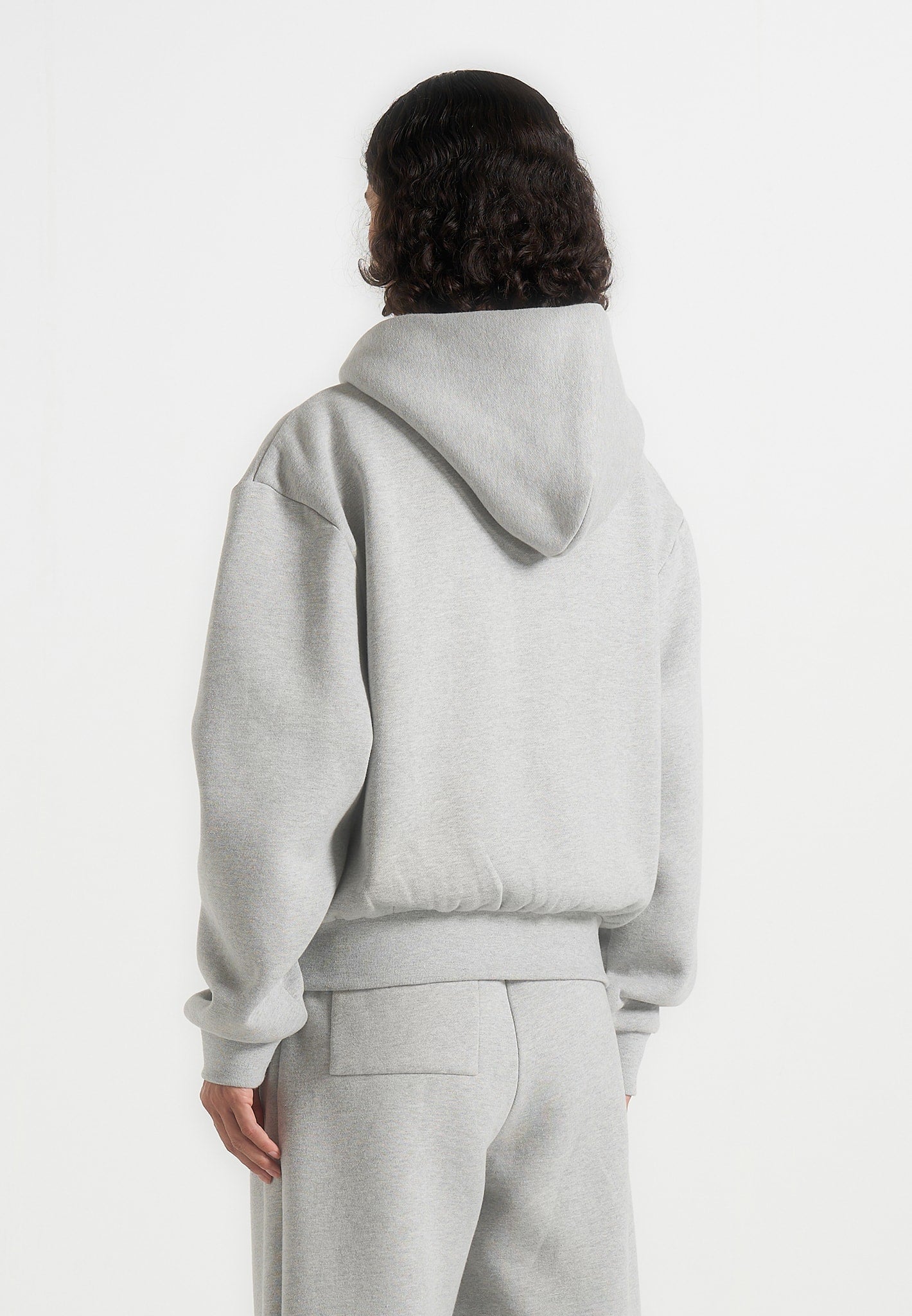 Zia - Unisex Signature Relaxed Fit Zip Hoodie - Marl Grey