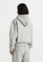 Zia - Unisex Signature Relaxed Fit Zip Hoodie - Marl Grey