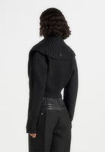 Emya - 2-in-1 Knit Shrug With Twisted Bandeau Top - Black