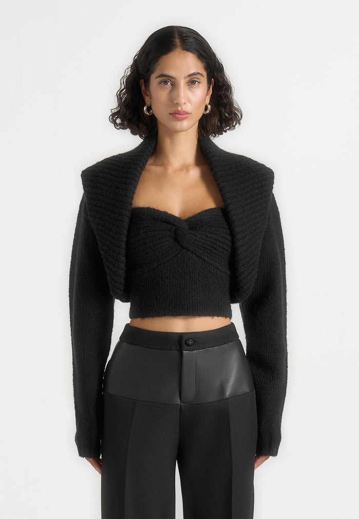 bandeau-with-shawl-cardigan-black