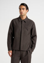 Elliot - Melange Tailored Shirt - Brown