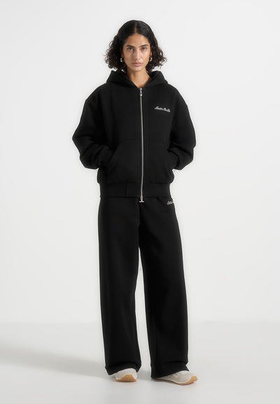 js002-unisex-signature-relaxed-fit-zip-hoodie-black