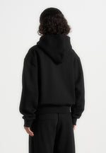 Zia - Unisex Signature Relaxed Fit Zip Hoodie - Black