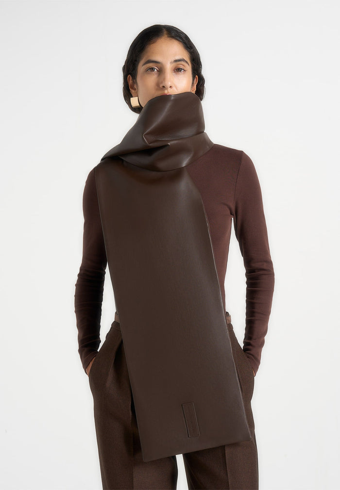 melia-reversible-leather-suede-scarf-brown