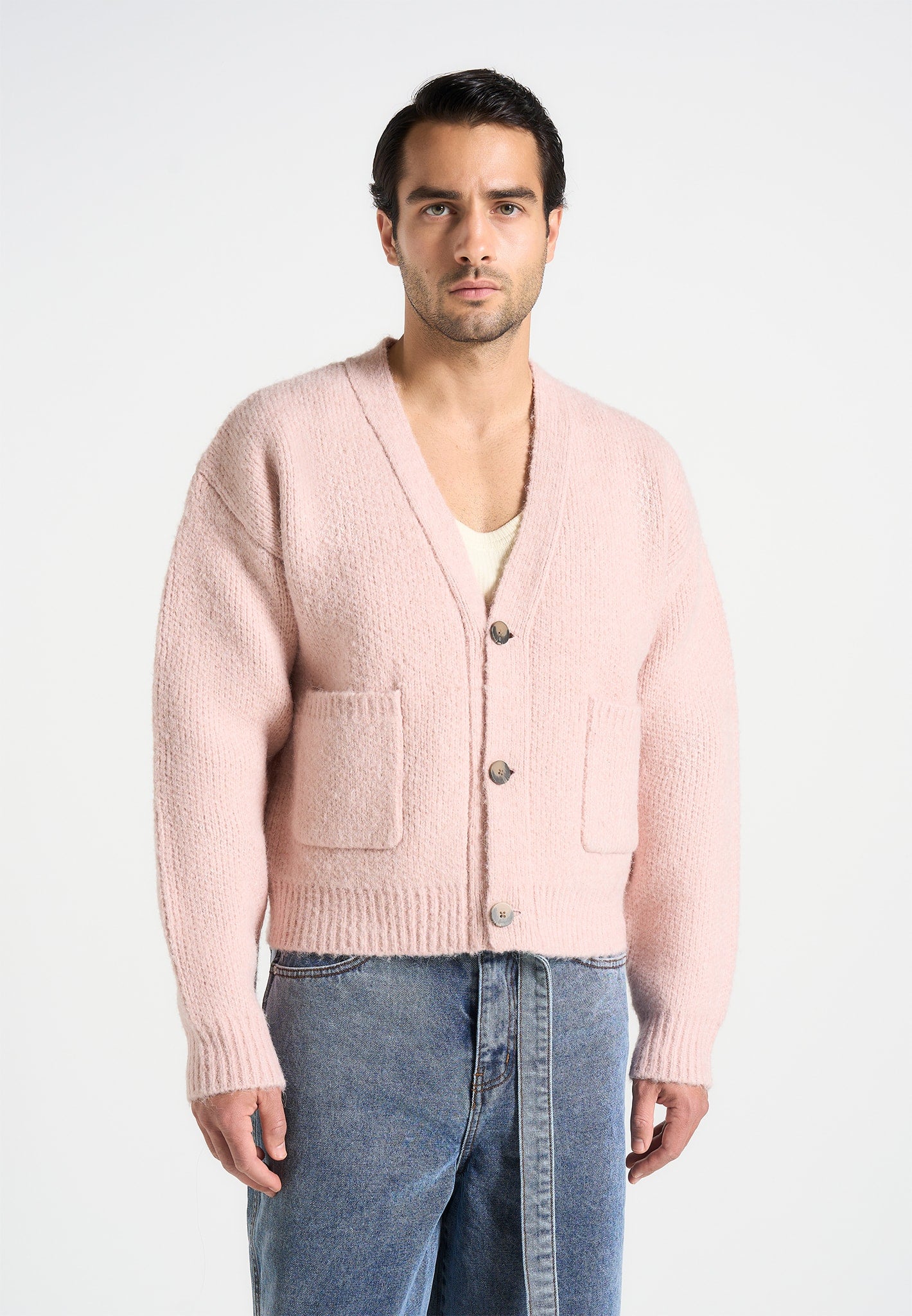 charlie-unisex-knitted-cardigan-pale-pink