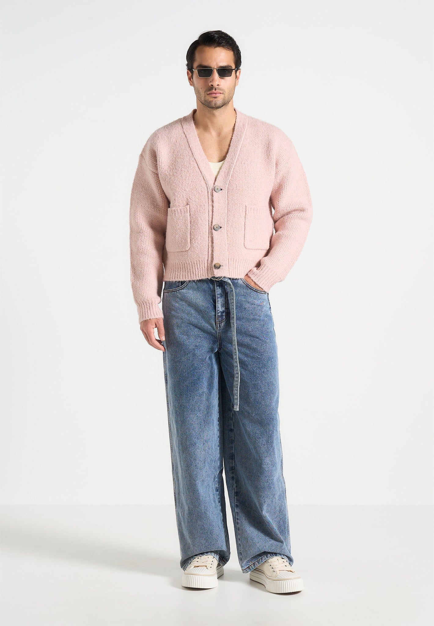 charlie-unisex-knitted-cardigan-pale-pink