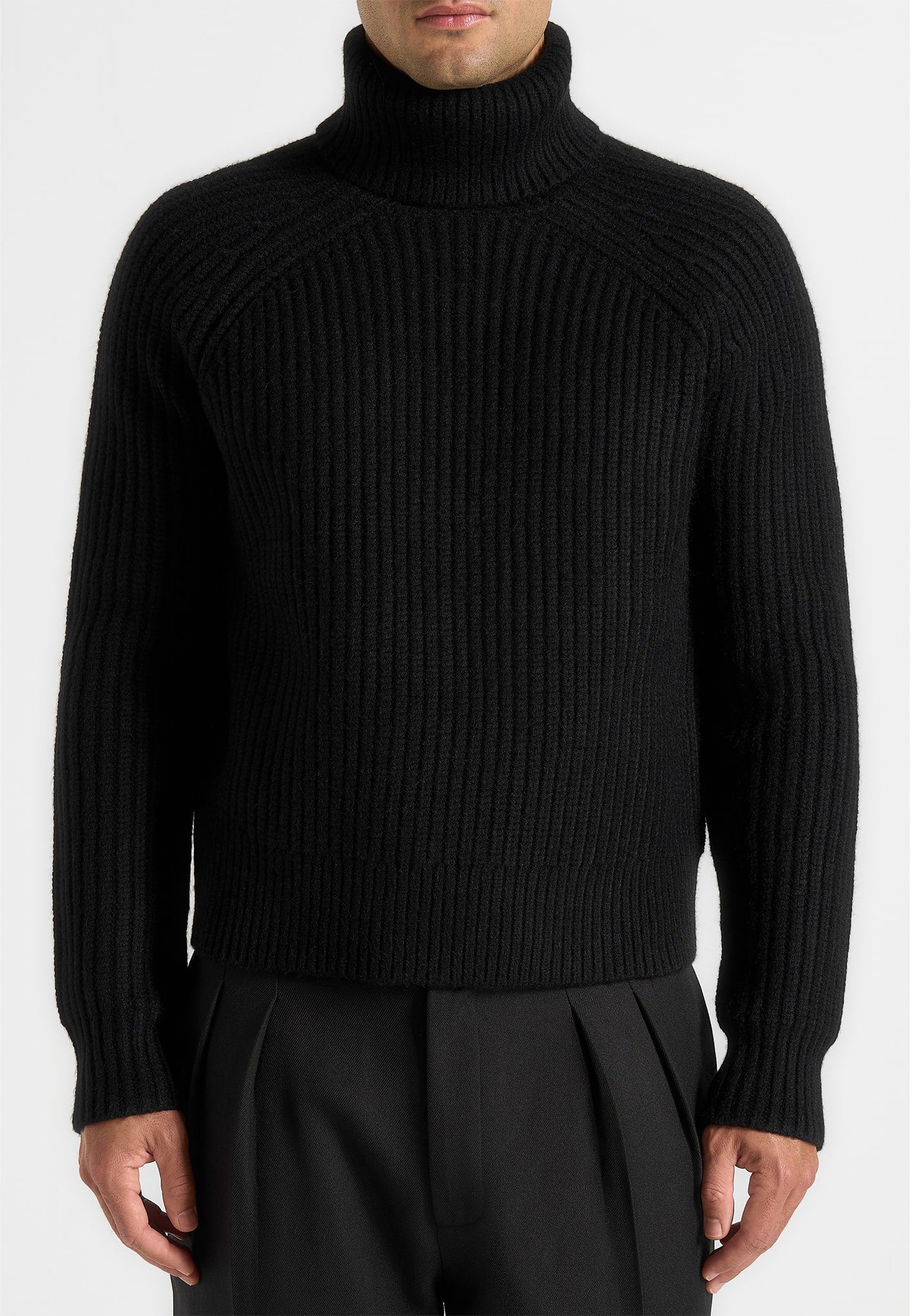 Rudy - Roll Neck Chunky Knit Jumper - Black