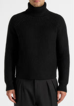 Rudy - Roll Neck Chunky Knit Jumper - Black