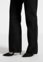 Kalie - Suede Boyfriend Jeans - Black