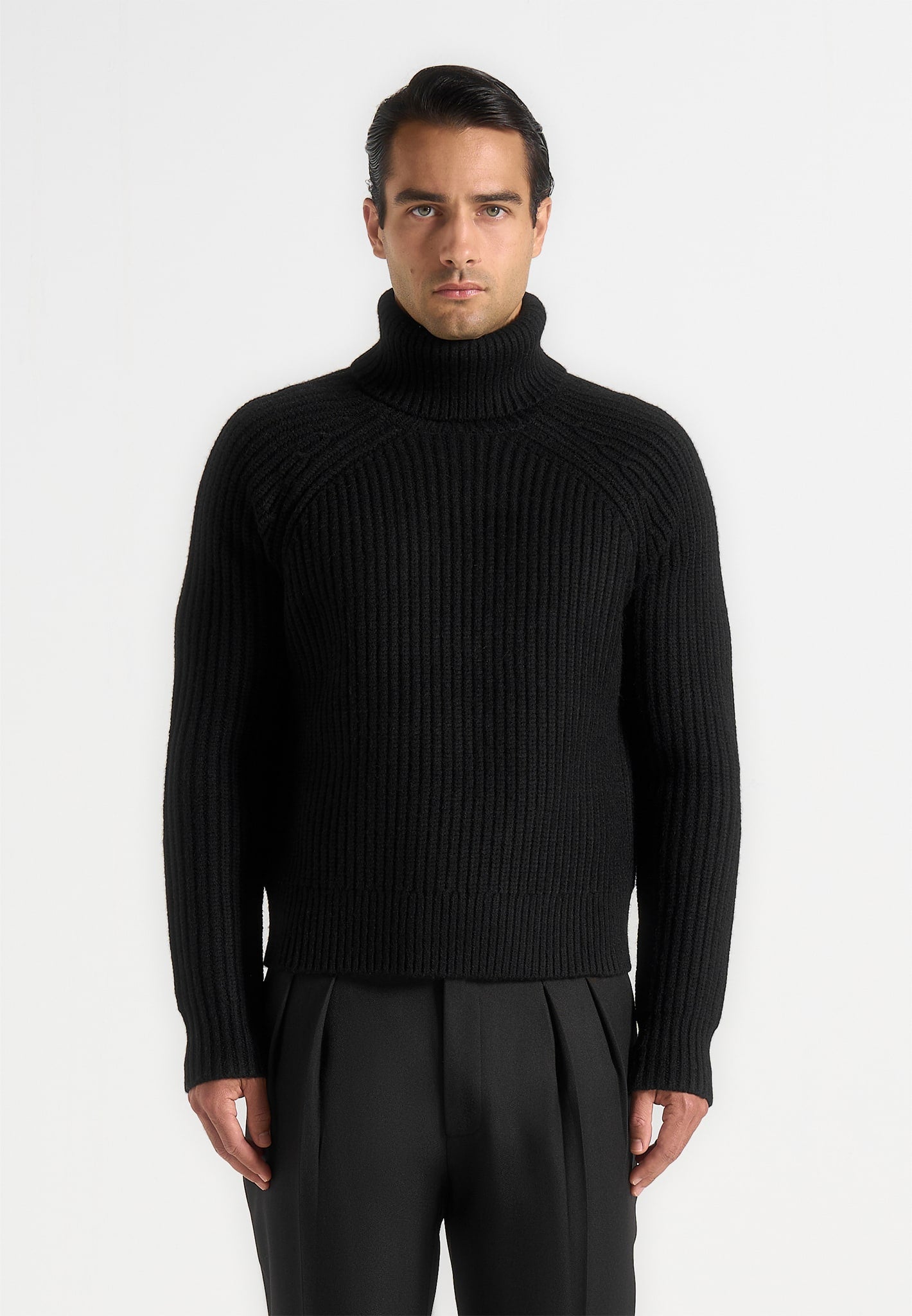 Rudy - Roll Neck Chunky Knit Jumper - Black