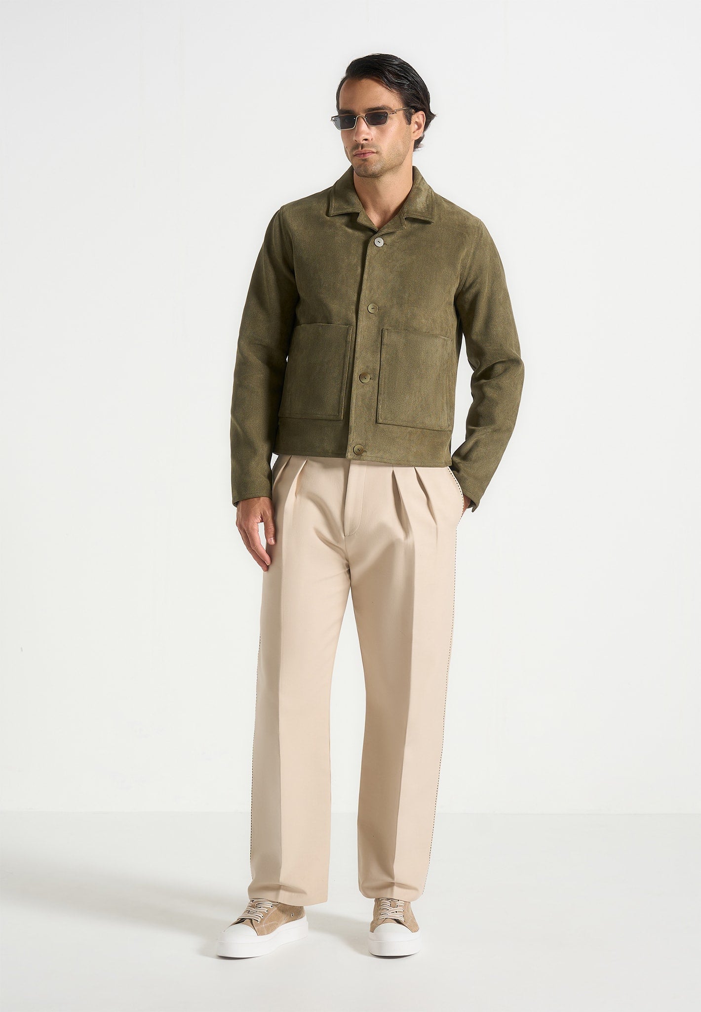 michel-suede-jacket-with-revere-collar-olive