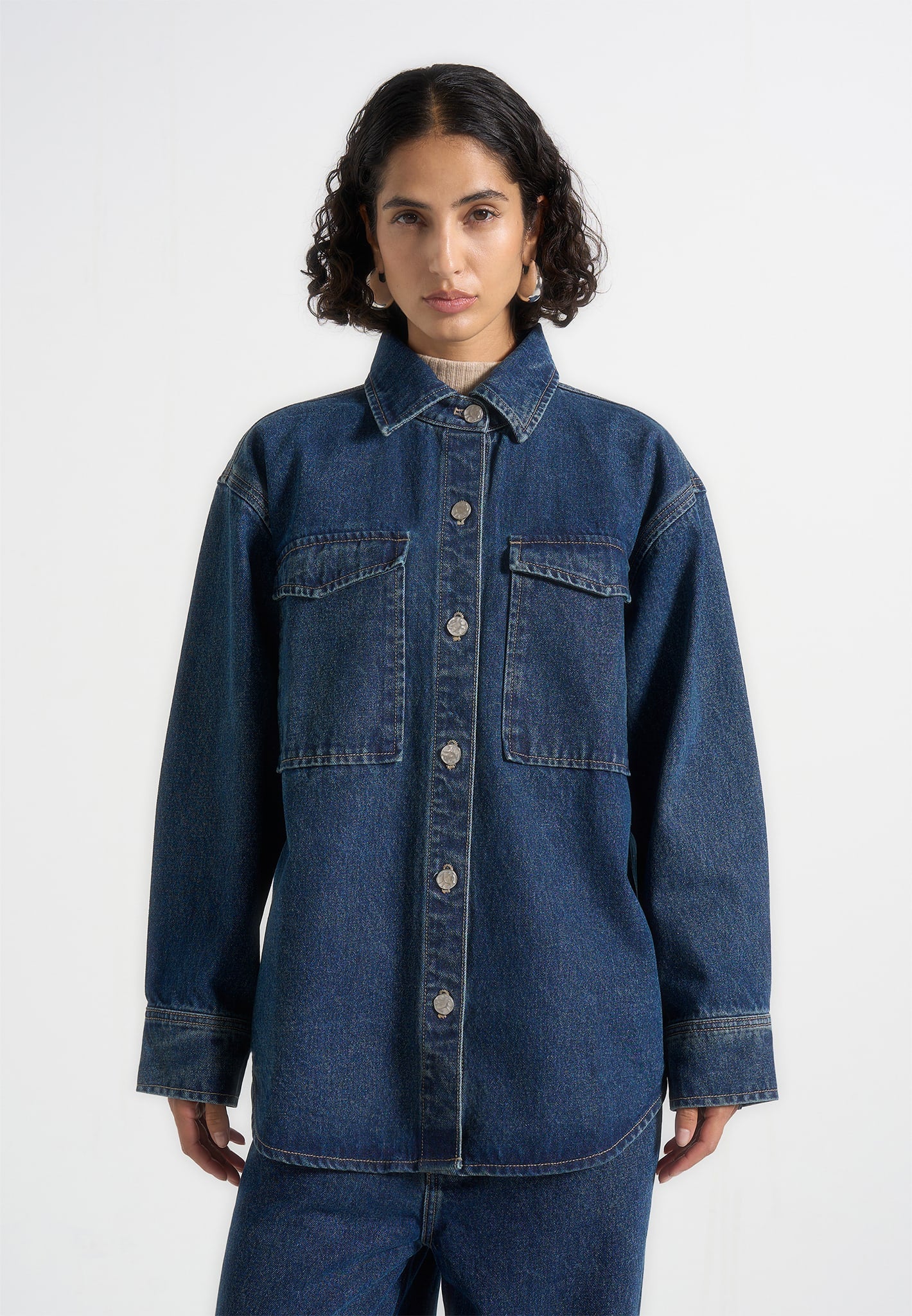 Joy - Denim Oversized Shirt - Indigo 