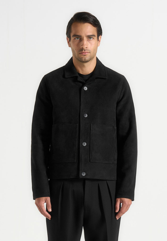 michel-suede-jacket-with-revere-collar-black