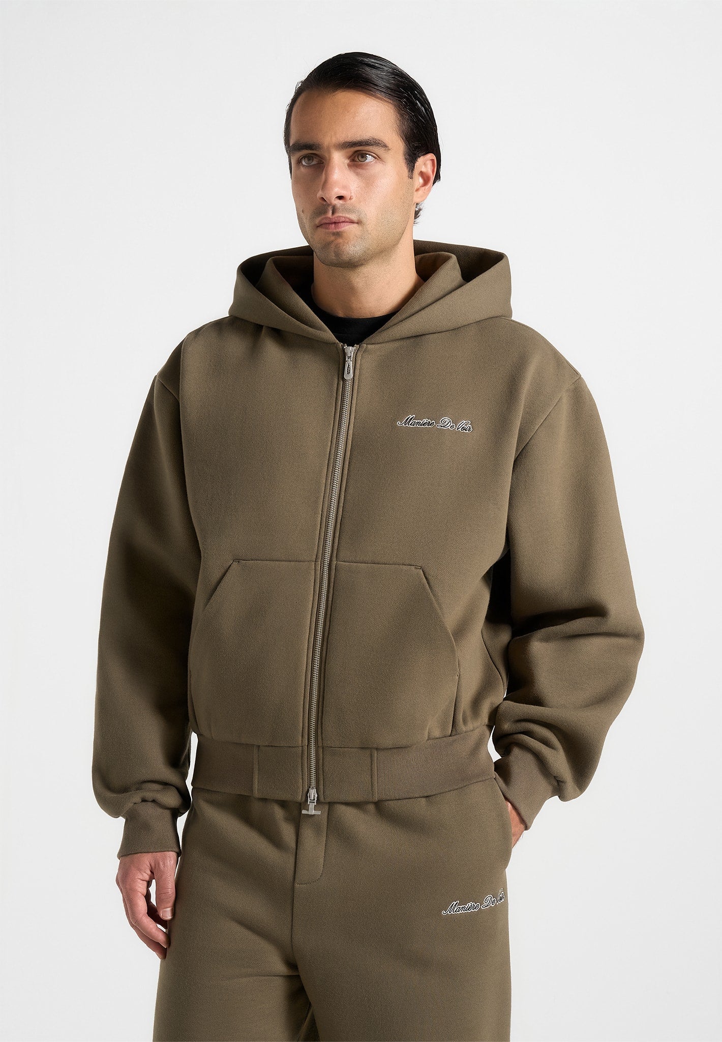 Zia - Unisex Signature Relaxed Fit Zip Hoodie - Olive 