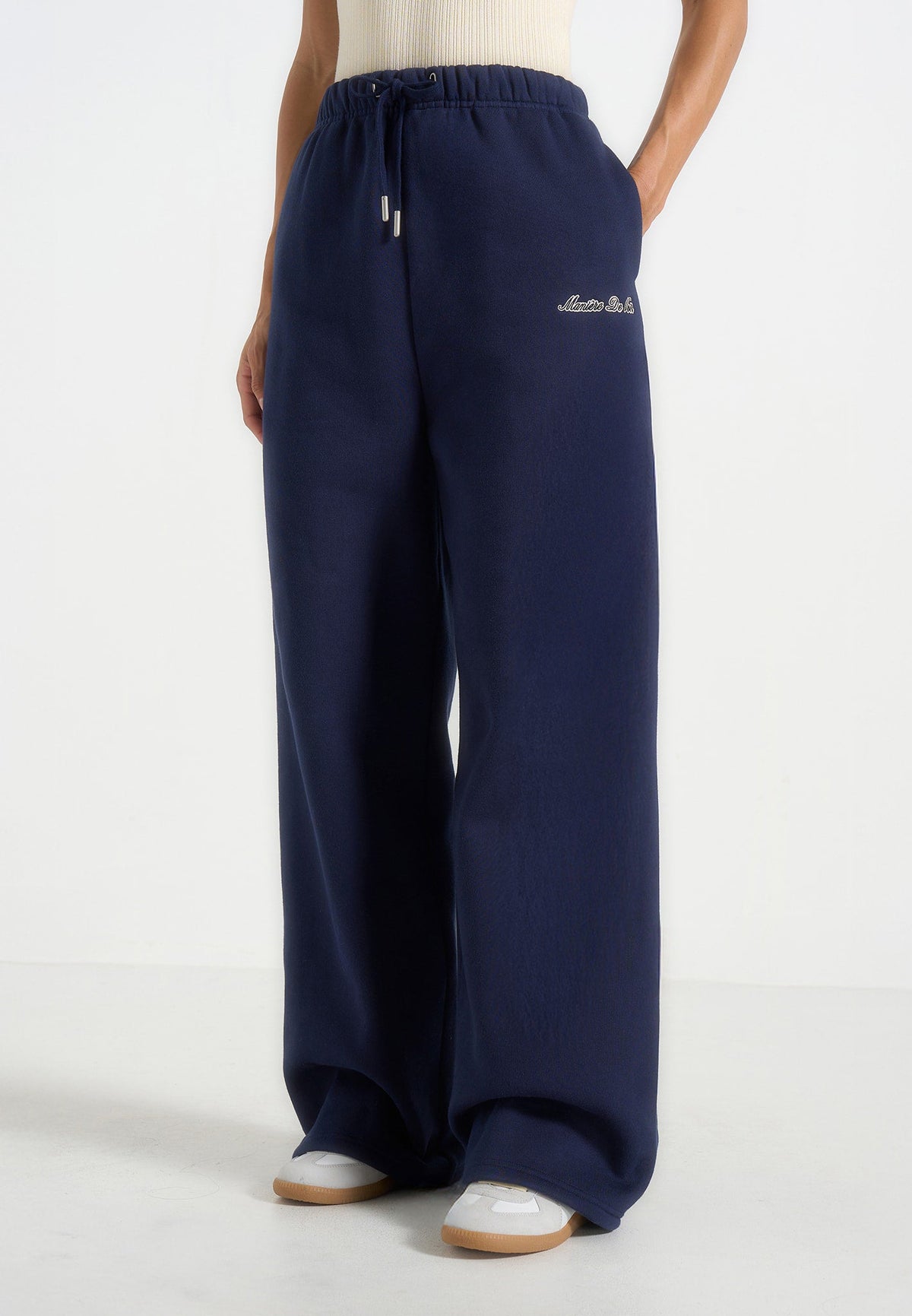 JS003 - Unisex Signature Wide Leg Joggers - Navy