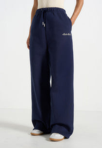 JS003 - Unisex Signature Wide Leg Joggers - Navy