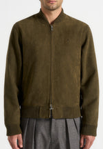 Arsène - Suede Bomber Jacket - Olive