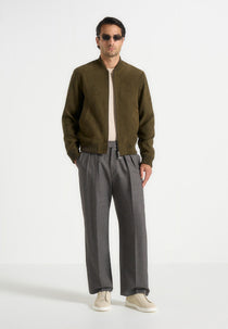 Arsène - Suede Bomber Jacket - Olive